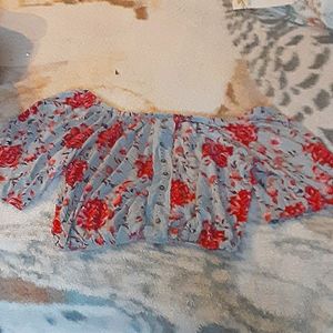 Off the shoulder flower shirt